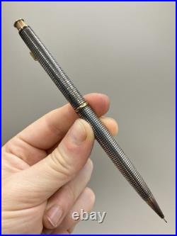 Parker 75 Cisele Sterling Silver Ballpoint Pen Gold Trim USA Vintage 1994