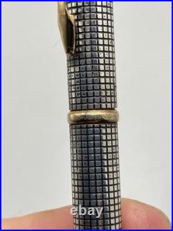 Parker 75 Cisele Sterling Silver Ballpoint Pen Gold Trim USA Vintage 1994