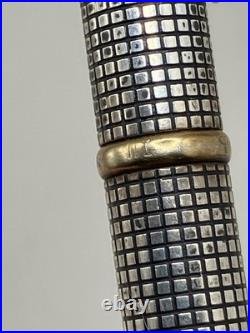 Parker 75 Cisele Sterling Silver Ballpoint Pen Gold Trim USA Vintage 1994