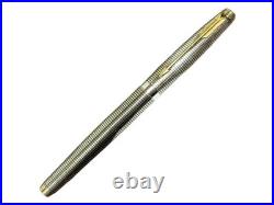 Parker 75 Cisele Sterling Silver Fountain Pen 14K Gold Fine Nib F France