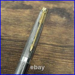 Parker 75 Cisele Sterling Silver Fountain Pen 14K Gold Fine Nib Vintage TESTED