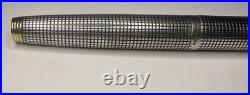 Parker 75 Cisele Sterling Silver Fountain Pen 14K Nib #66 Made in USA FLAT TOP