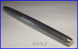 Parker 75 Cisele Sterling Silver Fountain Pen 14K Nib #66 Made in USA FLAT TOP