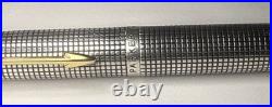 Parker 75 Cisele Sterling Silver Fountain Pen 14K Nib #66 Made in USA FLAT TOP