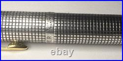 Parker 75 Cisele Sterling Silver Fountain Pen 14K Nib #66 Made in USA FLAT TOP