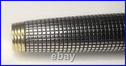 Parker 75 Cisele Sterling Silver Fountain Pen 14K Nib #66 Made in USA FLAT TOP