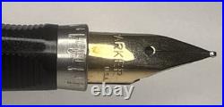 Parker 75 Cisele Sterling Silver Fountain Pen 14K Nib #66 Made in USA FLAT TOP