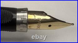 Parker 75 Cisele Sterling Silver Fountain Pen 14K Nib #66 Made in USA FLAT TOP