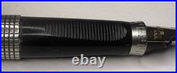 Parker 75 Cisele Sterling Silver Fountain Pen 14K Nib #66 Made in USA FLAT TOP