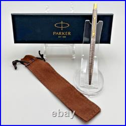 Parker 75 Cisele Sterling Silver Gold Trim Click Ballpoint Pen? New Ink, Box