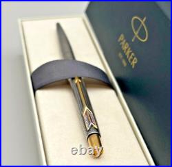 Parker 75 Cisele Sterling Silver Gold Trim Click Ballpoint Pen? New Ink, Box