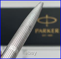 Parker 75 Cisele Sterling Silver Gold Trim Click Ballpoint Pen? New Ink, Box