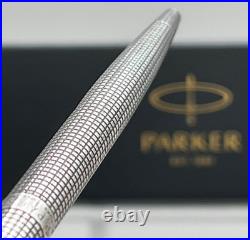 Parker 75 Cisele Sterling Silver Gold Trim Click Ballpoint Pen? New Ink, Box