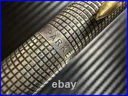 Parker 75 Cisele Sterling Silver XF Fountain Pen Very Good