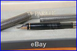 Parker 75 Cisele sterling silver fountain pen uninked fine nib