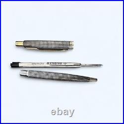 Parker 75 Classic Ballpoint Pen Sterling Silver In Box Made In Usa