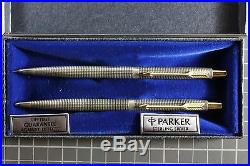 Parker 75 Classic Sterling Silver Ballpoint Pen & 0.5mm Pencil Set New In Box