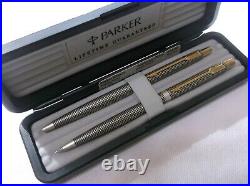 Parker 75 Classic Sterling Silver Ballpoint Pen &. 5 Pencil Set New In Box USA