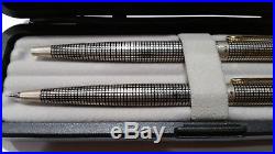 Parker 75 Classic Sterling Silver Cisele Ballpoint Pen and Pencil Boxed Set USA