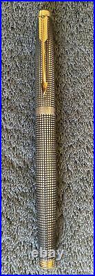 Parker 75 DishTop Sterling Silver Fountain Pen- 14k Gold Nib- USA