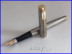 Parker 75 FIRST YEAR METAL THREADS Cisele Fountain Pen 65 Nib Sterling Silver