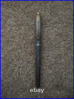 Parker 75 Flat Top Sterling Silver fountain pen, 14k Gold Medium Nib/ USED