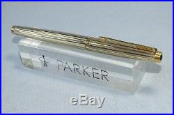 Parker 75 Florence Sterling Silver Vermeil Fountain Pen, 18k Gold Fine Nib