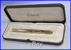 Parker 75 Florence Sterling Silver Vermeil Fountain Pen, 18k Gold Fine Nib