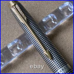 Parker 75 Fountain Pen Sterling Silver Barrel 14K Gold Nib F Size Made in USA