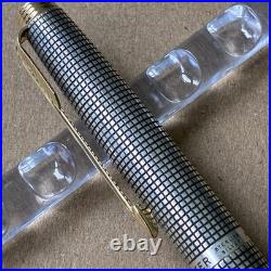 Parker 75 Fountain Pen Sterling Silver Barrel 14K Gold Nib F Size Made in USA