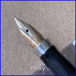 Parker 75 Fountain Pen Sterling Silver Barrel 14K Gold Nib F Size Made in USA
