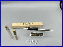 Parker 75 KEEPSAKE Fountain Pen Smooth Sterling Silver 14K Med nib NEAR MINT
