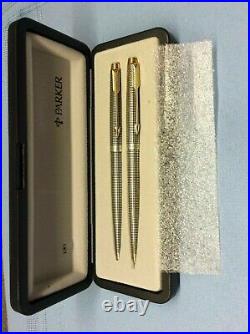 Parker 75 Set Sterling Silver Ballpoint Pen & 0.5 Pencil New In Box France