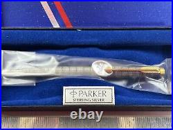 Parker 75 Sterling Silver Ballpoint Pen New In Box NOS Medium