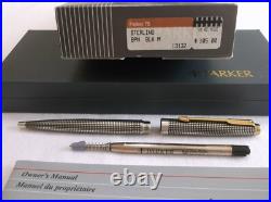 Parker 75 Sterling Silver Cap Actuated Ballpoint Pen / New In Box / France