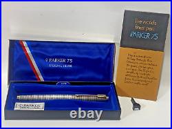 Parker 75 Sterling Silver Cicele Fountain Pen in Box 1960s