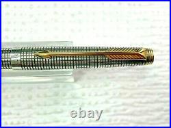 Parker 75 Sterling Silver Cisele Dished Tassie Gold Trim Ballpoint Pen SK#2
