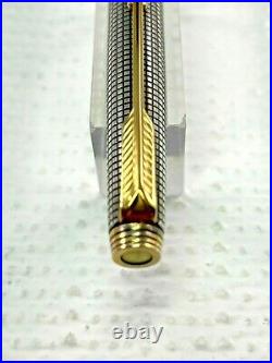 Parker 75 Sterling Silver Cisele Dished Tassie Gold Trim Ballpoint Pen SK#2