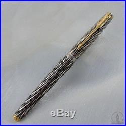 Parker 75 Sterling Silver Cisele Fountain Pen 14K Medium Nib USA Q1 1980