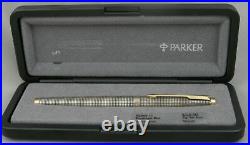 Parker 75 Sterling Silver Cisele Fountain Pen 14kt XF Nib Mint in Box 1985