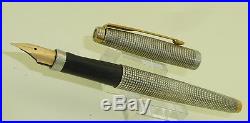 Parker 75 Sterling Silver Cisele Fountain Pen, F 14k Gold NIb