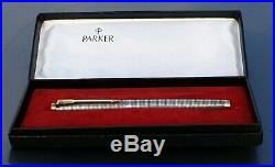 Parker 75 Sterling Silver Cisele Fp Med Stub Nib(70) Flat Tassies Converter Case