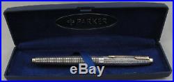 Parker 75 Sterling Silver Cisele & Gold Rollerball Pen In Box 1985 France
