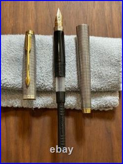 Parker 75 Sterling Silver Color Fountain Pen 14K Nib XF 585 japan