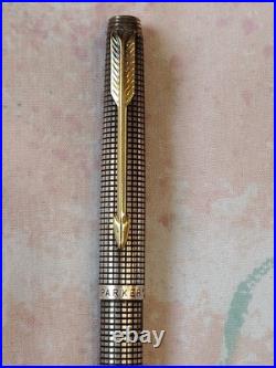 Parker 75 Sterling Silver Dish Top Ball Point Pen USA Made