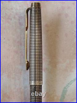 Parker 75 Sterling Silver Dish Top Ball Point Pen USA Made