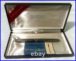 Parker 75 Sterling Silver Dish Top Fountain pen 14k Fine Gold Nib Made In USA