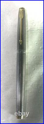 Parker 75 Sterling Silver Dish Top Fountain pen 14k Fine Gold Nib Made In USA