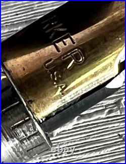 Parker 75 Sterling Silver Dish Top Fountain pen 14k Fine Gold Nib Made In USA