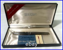 Parker 75 Sterling Silver Dish Top Fountain pen 14k Fine Gold Nib Made In USA
